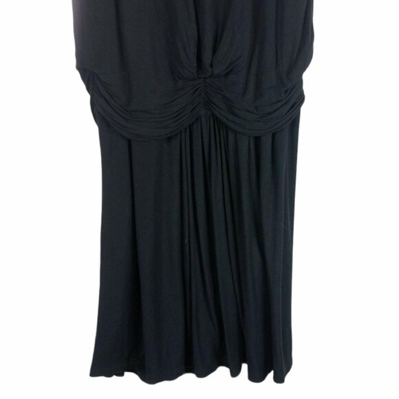 Witchery Dress Womens 10 Black Sleeveless Midi Tencel Drop Waist From Australia - Picture 10 of 11